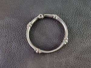 lot 2129 image: Silver-Toned Bamboo Design Bangle Bracelet