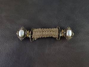 lot 2130 image: Victorian Style Pearl and Brass Woven Antique Fashion Clip