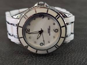 lot 2137 image: White Ceramic and Steel Ladies Watch (Untested)