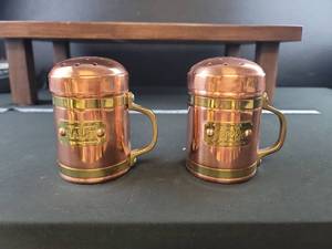 Copper and Brass Salt and Pepper Shaker Set