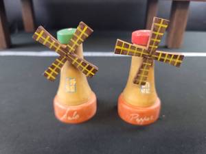 lot 2466 image: Dutch Windmill Salt and Pepper Shaker Set