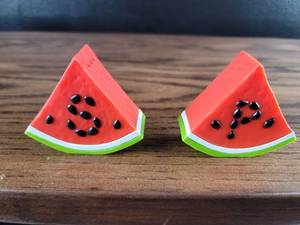 lot 2483 image: Watermelon Slice Salt and Pepper Shakers