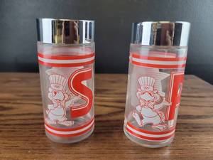 lot 2505 image: 1984 Olympics Sam the Eagle Salt and Pepper Shakers
