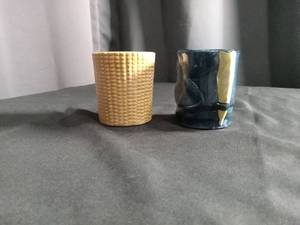 lot 2283 image: Basketweave Pattern Salt and Pepper Shaker Set