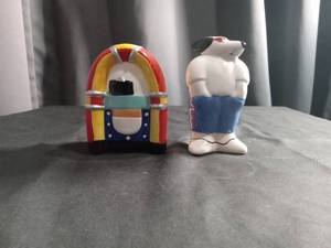 lot 2614 image: Target Bullseye Dog Mascot Salt and Pepper Shaker Set