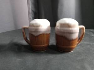lot 2643 image: Beer Mug Salt and Pepper Shakers