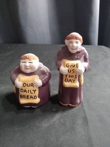 lot 2703 image: Daily Bread Prayer Ceramic Salt and Pepper Shakers