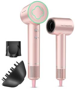 Cosy Companions High-Speed Ionic Hair Dryer, 150000 RPM Brushless Motor for 2-5 Min Fast Drying, Low Noise Blow Dryer Reduces Frizz & Heat Damage, Lightweight Hair Dryer with Diffuser & Nozzle, Pink - Retail: $110