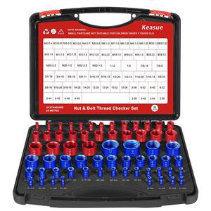 Keasue 64Pcs Thread Checker, Nut and Bolt Thread Checker, 36 Inch & 28 Metric Box Set Thread Gauge, Thread Checker Standard and Metric Suitable for Size Checker of Bolts or Nuts in Narrow Areas - Retail: $59