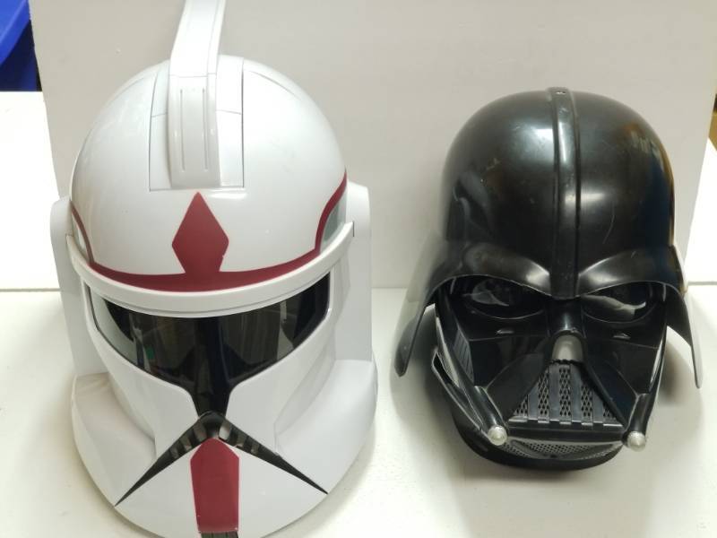 lot 1063 image: Star Wars Darth Vader & Clone Wars Stormtrooper Full Size Helmet Lot Voice Activation