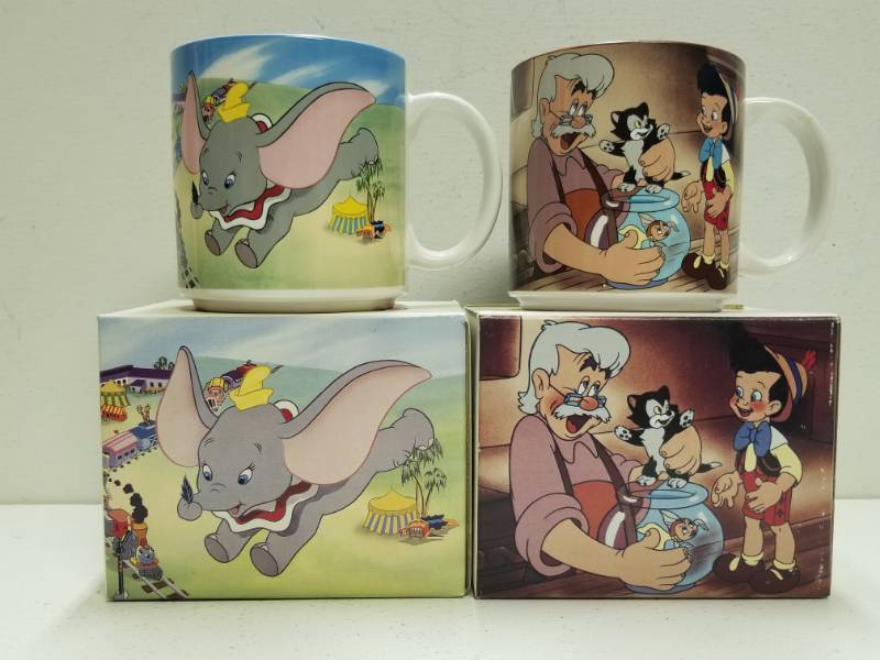 lot 1051 image: Dumbo & Pinocchio Coffee Mug Lot Disney Store Exclusive New