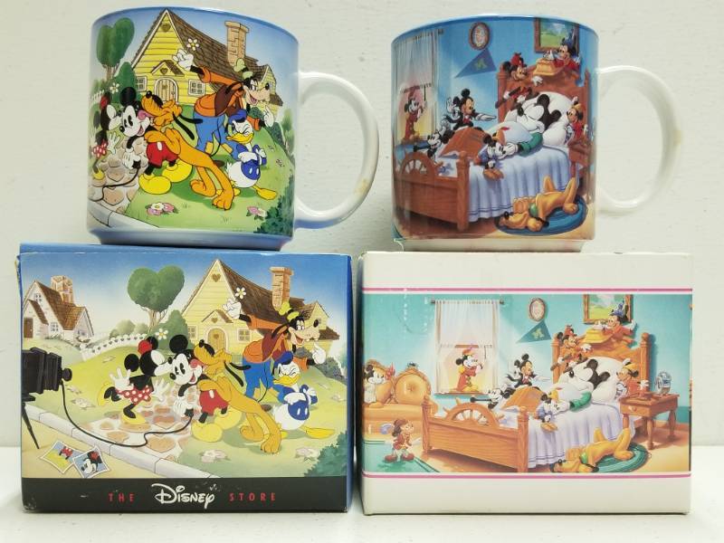 lot 1053 image: Mickey Mouse Coffee Mug Lot Disney Store Exclusive Vintage Mickys & Pluto New