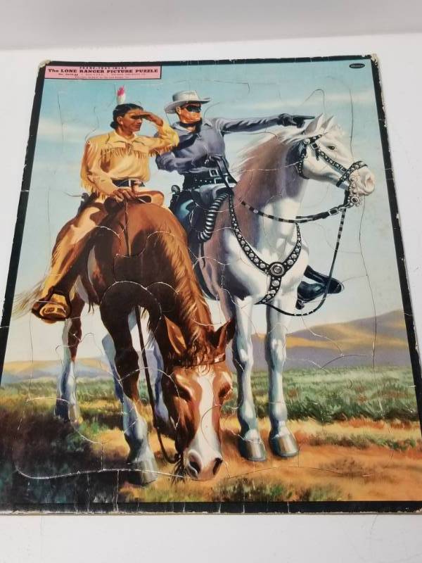 lot 1071 image: The Lone Ranger Whitman Puzzle 1950s Frame Tray In-lay Vintage