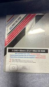lot 45 image: Labelblank Mini CD Labels X CD40