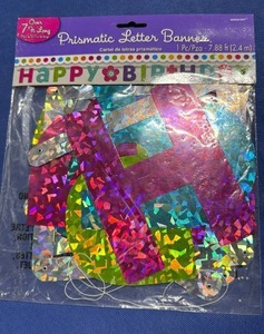 lot 94 image: Amscan Prismatic Happy Birthday Letter Banner