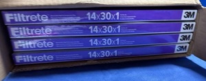 lot 104 image: 3M Filtrete 14x30x1 Air Filters - 4 Pack