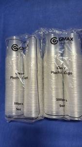 lot 105 image: GMAX 5oz Clear Plastic Cups - 200 Count