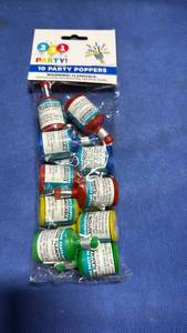 lot 107 image: (5) 10 pack of Party Poppers Celebration Pack