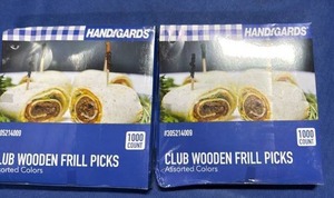 lot 108 image: (2) Handgards Club Wooden Frill Picks - 2000 Count