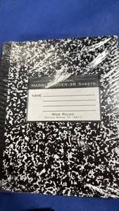 lot 115 image: (2) Marble Cover Wide Ruled Composition Notebook