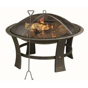 Living Accents 29  Round x 19  H Steel Wood-Burning Fire Pit