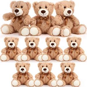lot 3412 image: Skylety 10 Pcs Bears Bulk Stuffed Animal Plush Toys 10-14 Inches Birthday Party Favors(Light Brown)