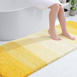 lot 3427 image: OLANLY Bathroom Runner Rugs 70x24, Extra Soft Absorbent Microfiber Bath Rugs, Rubber Backing, Quick Dry, Machine Washable Bath Mats for Bathroom Floor, Tub and Shower, Home Decor Accessories, Yellow
