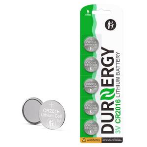 lot 4009 image: DURNERGY CR2016 3V Lithium Battery 5 Pack for Key Fob Car Remote, 2016, ECR2016, KCR2016, BR2016, DL2016, LM2016