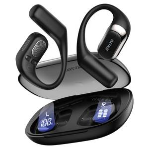 lot 4025 image: Open Ear Headphones,Over Ear Earbuds with Ergonomic Earhook,Bluetooth Headphones 5.4 with Smart Digital Display,40H Playtime,IPX6 Waterproof,Touch Control Operate Fit Cycling,Running,Workout(Black)