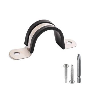 lot 4391 image: Soimuk Pipe Clamps,304 Stainless & Rubber Cushioned Heavy Duty Conduit clips (SCH 12 in (� 22 MM) - 10 Pack)