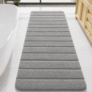 lot 4398 image: LOCHAS Long Bathroom Rugs Runner, 24 x 70 Large Bath Rug Non Slip Washable, Absorbent Microfiber Bath Mat Luxury Soft, Cozy Bathroom Runner Rug for Shower Quick Dry, Grey