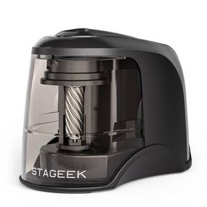 lot 4428 image: STAGEEK Electric Pencil Sharpener, Plug in or USBBattery Operated. Fits No.2 and Colored Pencils (6-8mm). Great for School, Classroom, Office and Home(Black)