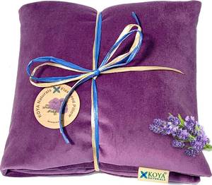 lot 4448 image: KOYA Naturals Soft Velvet Flax Seed Pillow with Lavender - Microwave Heating Pad �� Microwavable Moist Heat Pack �� for Neck, Muscle, Joint, Stomach Pain, Menstrual Cramps �� Warm Wrap (Purple)