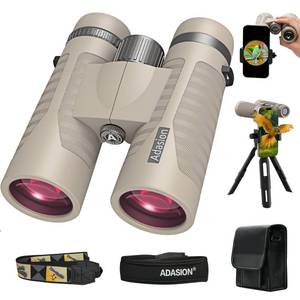 lot 4457 image: 8x42 HD Binoculars for Adults High Powered with Phone Adapter and Tripod, Super Bright BAK4 Prism Waterproof Binoculars for Bird Watching Hunting Hiking Safari Travel Sports