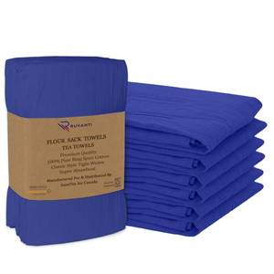 lot 4471 image: RUVANTI Flour Sack Towels 6 Pack 28x28 Inch, 100% Cotton Tea Towel, Reusable, Machine Washable, Absorbent BarTowels - Dish Cloth Perfect for Drying Dishes & Cleaning - Navy
