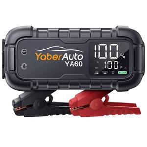 lot 4475 image: YaberAuto Jump Starter 8000A 65W Fast Charging (All Gas12.0L Diesel) Portable Car Battery Jump Starter Pack, Jump Box Car Battery Jumper Starter Portable Jumper Cables, 150W DC, 600LM Lights