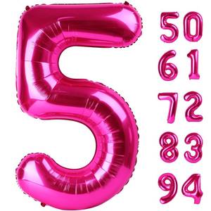 lot 4487 image: Hot Pink 5 Balloon, Number Balloons 40 Inch, 5th Birthday Balloon Decorations, Hot Pink Party Supplies, 5 Number Balloons, Number 5 Balloon