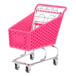 lot 4496 image: DOITOOL Mini Shopping Cart Random Color 5.5 Inch Height Mart Shopping Wrought Iron Storage Basket for Dolls Craft Supplies Dollhouse Decoration