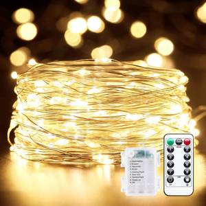 lot 4503 image: Minetom Fairy Lights Battery Operated with Remote, 33Ft 100 LED Waterproof String Lights Indoor Outdoor, Starry Twinkle Light for Christmas Home Bedroom Wedding DIY Centerpiece Decor