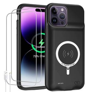 lot 4505 image: Battery Case for iPhone 14 Pro Max,Upgraded 10800mAh Rechargeable Portable Protective Extended Charger Case Wireless Charging Compatible with iPhone 14 Pro Max (6.7 inch) Charging Cover& Carplay-Black