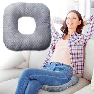 lot 5368 image: Vinban Stuffed Donut Pillow Seat Cushion  for Tailbone and Coccyx Pain, Hemorrhoids, Bed Sores, Pregnancy, Prostate, Surgery Recovery, Sitting Pressure Relief, for Home, Office and Car (Grey)