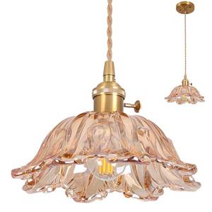 lot 5381 image: Loiogohot Glass Pendant Light Vintage Light Fixtures,Amber Pendant Lights Kitchen Island,10.6 Glass Pendant Lights Kitchen Island, Modern Pendant Lighting Fixtures for Bedroom Hotel Dining Room