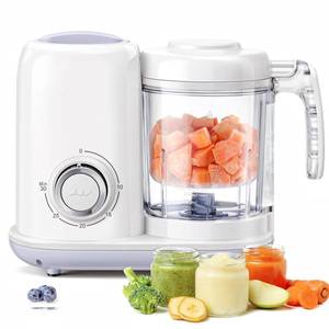 lot 5401 image: AMZBABYCHEF Baby Food Maker, 4 in 1 Baby Food Processor and Steamer, Puree Blender, Multifunctional Baby Puree Maker, Dishwasher Safe (White)