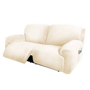 lot 5426 image: ULTICOR Extra Wide 75 - 100, Reclining 2 Seater Sofa, Extra Wide Reclining Love Seat Slipcover, 6-Piece Velvet Stretch, Reclining Sofa Covers, Thick, Soft, Washable (Ivory)