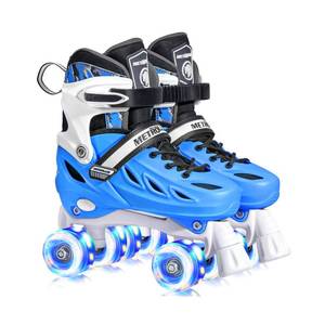 lot 5438 image: METROLLER Roller Skates for Girls Ages 5-8 8-12 and Boys Teens, Adjustable 4 Sizes for Kids Toddler Rollerskates with Light up Wheels, for Women (Blue, Large-Youth & Adult (4-7 Men5-8 Women))