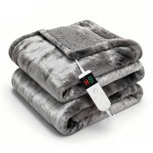lot 5442 image: Cushious Electric Heated Blanket Throw 50x60Size Faux Fur Heating Blanket 10 Heating Settings, 1-8h Timer & Overheat Protection, Machine Washable, Soft Flannel and Sherpa Full Body Warmth