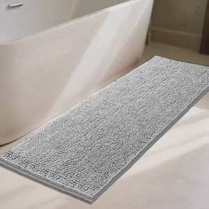 lot 6013 image: Flotstiga Bathroom Rugs 47x17,Super Absorbent Soft,Thick,Machine Washable Chenille Bath Mat,Non Slip Toilet Floor Rug,Bath Mats for Bathroom Floor, Home Decor Accessories,Grey