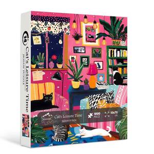 lot 6025 image: PICKFORU Cat Puzzles for Adults 1000 Pieces, Colorful Kitty Plant Puzzles for Adults, Difficult Art Living Room Jigsaw Puzzle as Home Decor