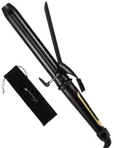 lot 6313 image: LANVIER 1.25 Inch Curling Iron, Extra Long Barrel 1 14 Inch Curling Iron for Long Hair up to 450F, Worldwide Dual Voltage Hair Curler for Traveling, Hair Waving Style Tool Black