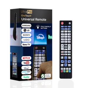 lot 6339 image: UltraPro Backlit OneTouch Universal Remote Control, Replacement TV Remote for Samsung, LG TV Remote, Vizio, Sony, Roku and More, Easiest Setup Ever U.S. Based Support 80830